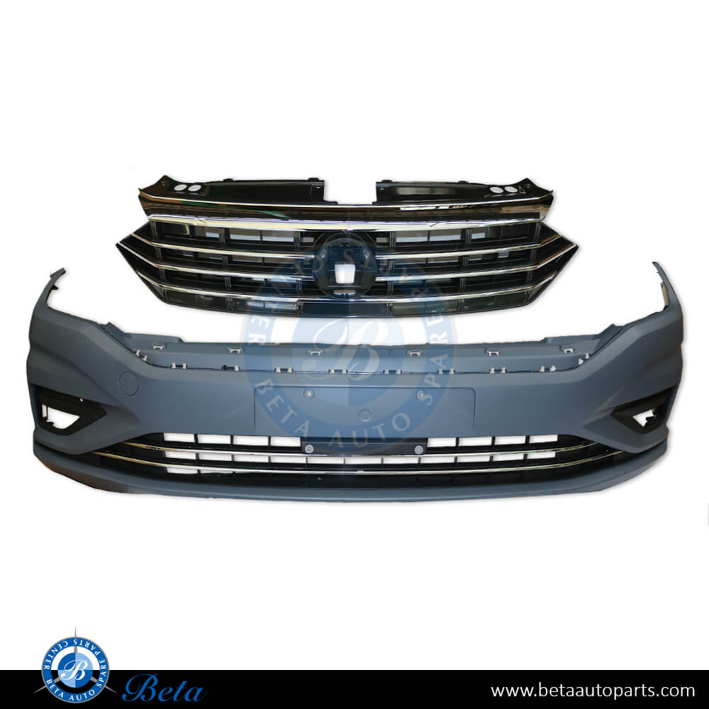 Front Bumper Assembly with Grille for Volkswagen Jetta 2019-up models, Part Number 17G807221 Front Bumper Assembly with Grille for Volkswagen Jetta 2019-up models, Part Number 17G807221